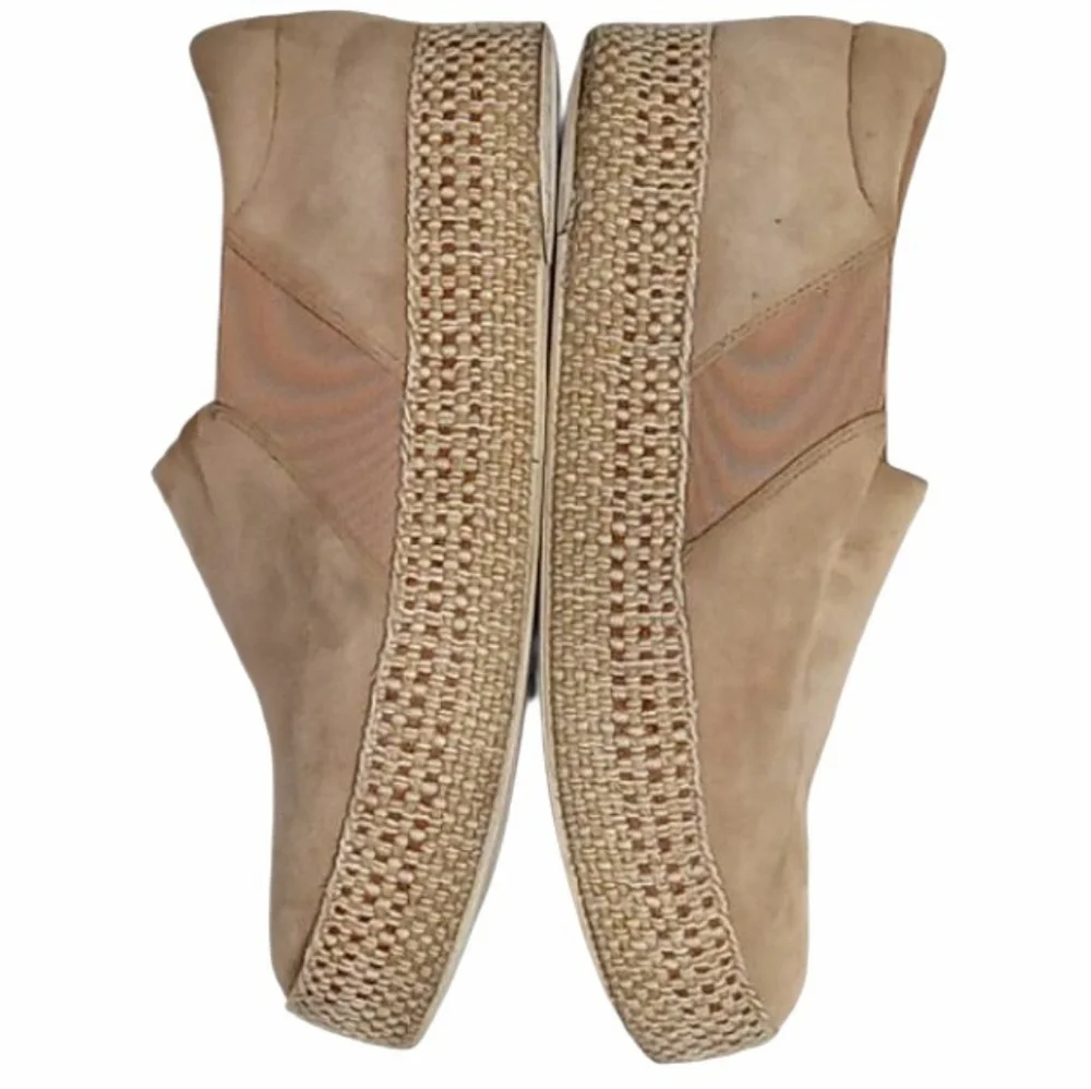 Vince Wilden Espadrille Platform Slip On Sneakers Tan Suede Size 8.5